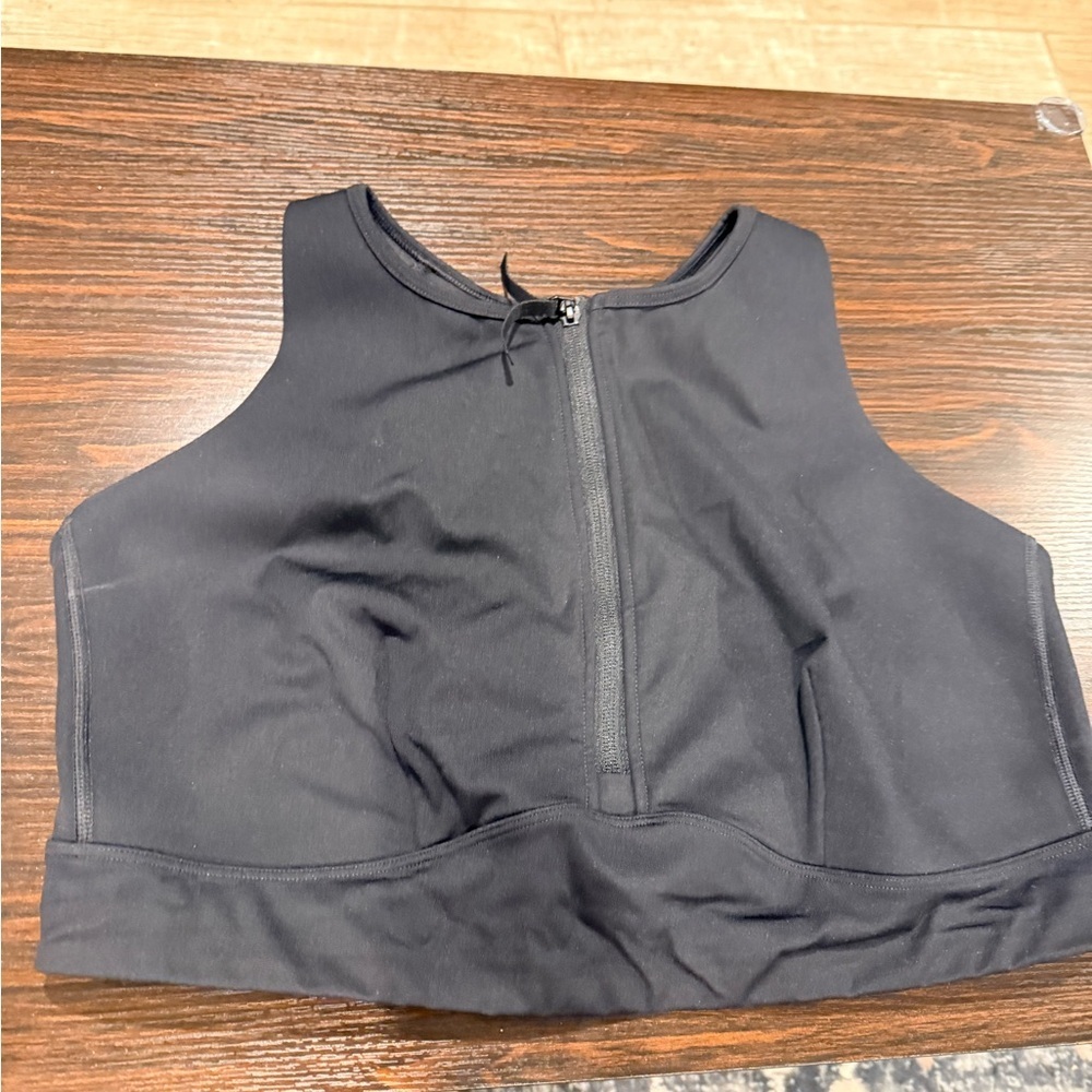 Savage X Fenty Midnight Black Zip Sports Top